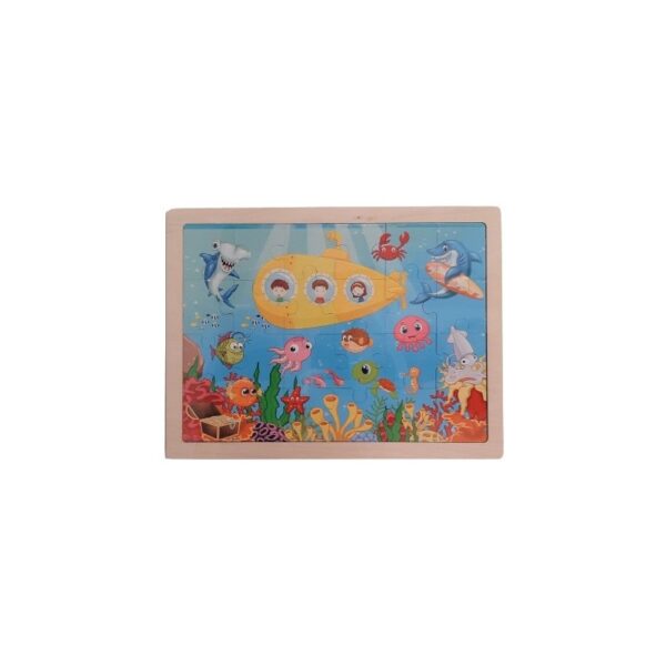 Puzzle din lemn Vizita în lumea marină, 24 piese, Colorarte Puzzle din lemn Vizita în lumea marină, 24 piese, Colorarte