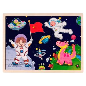 Puzzle lemn Astronauți, 100 piese, CNX Puzzle lemn Astronauți, 100 piese, CNX