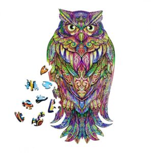 Puzzle lemn Bufnița, 14+ ani, BrushMe, DP15