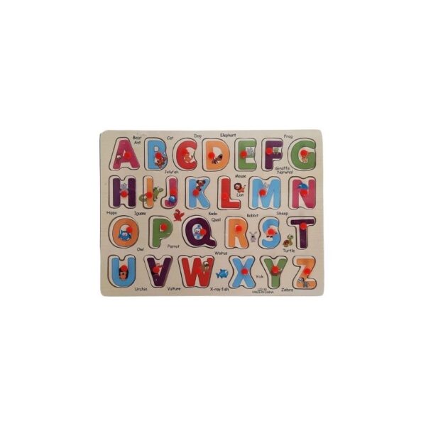 Puzzle lemn educativ Învăță literele cu animale, 26 piese, Colorarte L22-30, DX527