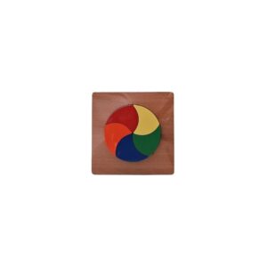 Puzzle lemn educativ Tangram cerc colorat, 5 piese, 3+ ani, Colorarte