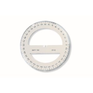 Raportor din plastic transparent 360° / 100 mm Koh-I-Noor cristal