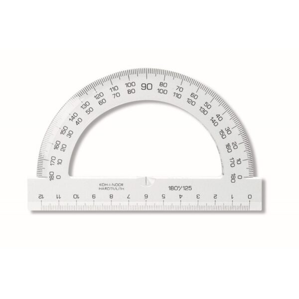 Raportor plastic transparent 180° / 125 mm Koh-I-Noor cristal