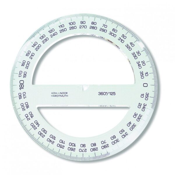 Raportor plastic transparent 360° / 125 mm Koh-I-Noor cristal Raportor plastic transparent 360° / 125 mm Koh-I-Noor cristal