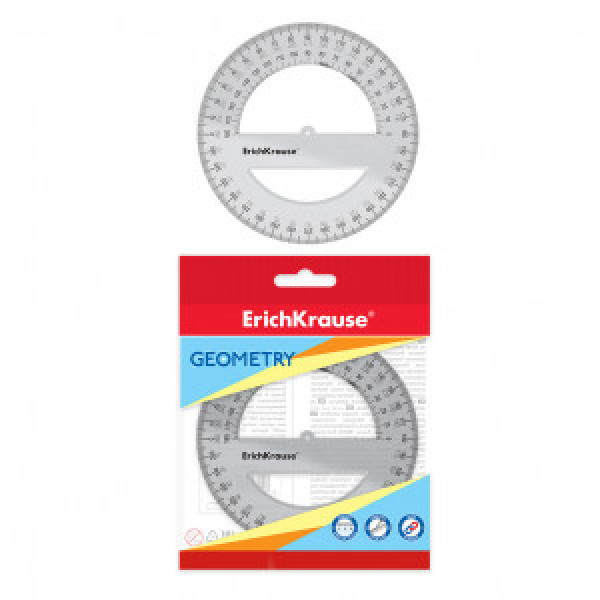 Raportor transparent ErichKrause Clear 360° 12 cm Raportor transparent ErichKrause Clear 360° 12 cm