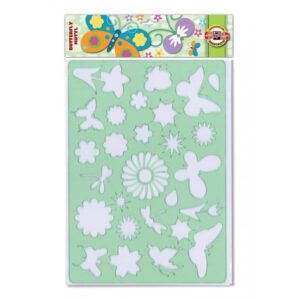 Șablon Koh-i-noor Fluturi și Flori K982 007, 31 x 20 cm, plastic
