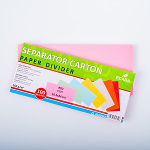 Separator carton roz ECADA 10,5 x 24 cm 160 g set 100 cod 41003RZ