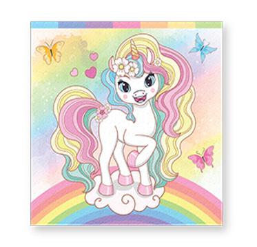 Șervețele party Unicorn 33 x 33 cm, 12 buc, Grafix Șervețele party Unicorn 33 x 33 cm, 12 buc, Grafix