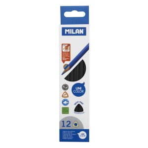 Creioane colorate negre Unicolor set 12 MILAN 0722318012