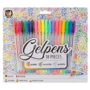 Set 18 pixuri cu gel neon, cu sclipici și pastel Grafix