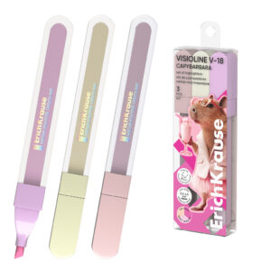 Set 3 evidențiatoare ErichKrause Visioline V-18 CapyBarbara