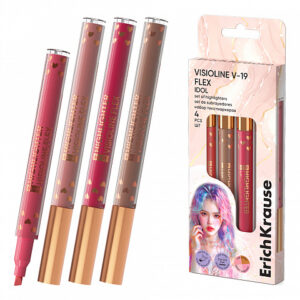 Set 4 evidențiatoare ErichKrause Visioline V-19 Flex Idol