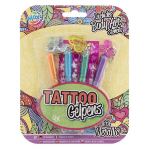 Set 4 pixuri gel metalice Tatoo cu șablon tatuaj Grafix
