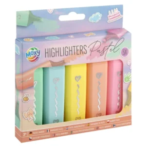 Set 5 evidențiatoare pastel Moxy Grafix