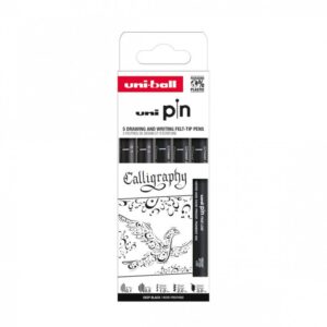 Set 5 linere UNI PIN-200 ASP015 negre, pe bază de apă