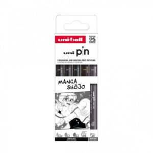 Set 5 linere UNI PIN-200 ASP016 pe bază de apă, negru și gri închis