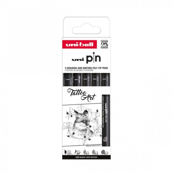 Set 5 linere UNI PIN-200 ASP018 pe bază de apă negru Set 5 linere UNI PIN-200 ASP018 pe bază de apă negru