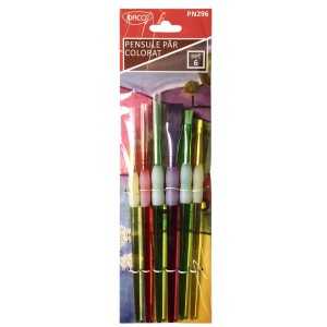 Set 6 pensule cu păr sintetic colorat DACO PN296