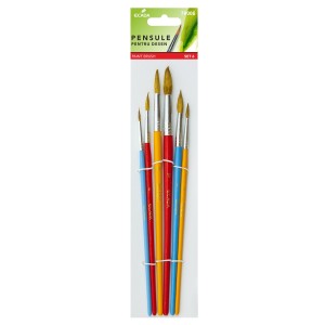 Set 6 pensule ECADA 79006 cu vârf rotund