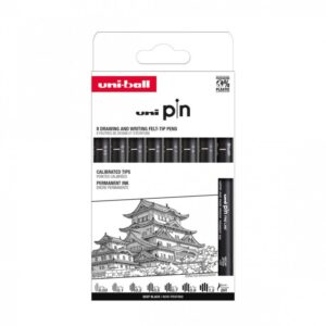 Set 8 linere UNI PIN-200 ASP010 negru