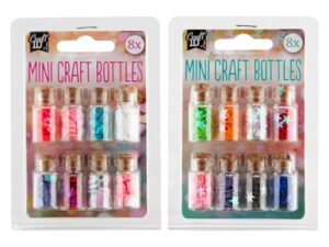 Set 8 mini sticluțe craft Grafix cu sclipici decorativ multicolor