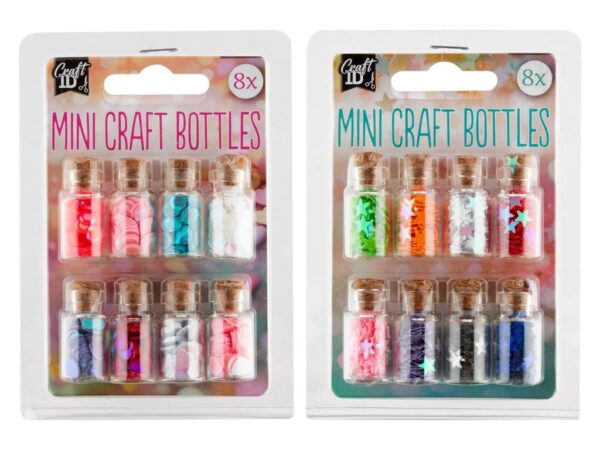 Set 8 mini sticluțe craft Grafix cu sclipici decorativ multicolor Set 8 mini sticluțe craft Grafix cu sclipici decorativ multicolor