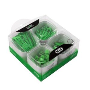Set agrafe, clipsuri și pioneze pentru panou din plută MAS Cubbie verde