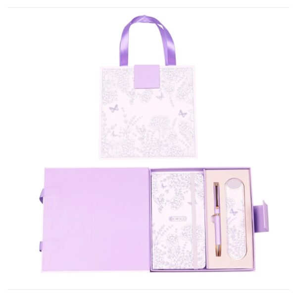 Set cadou Cresco Classic Premium 851000 cu pix lila, agendă A6 și etui