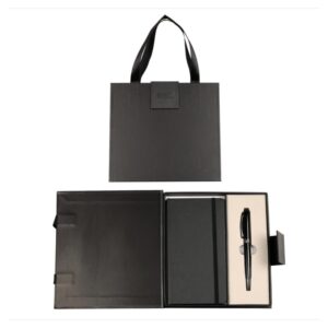 Set cadou CRESCO cu stilou negru argintiu și agendă A6 Symphony Elegant Premium 850011-02