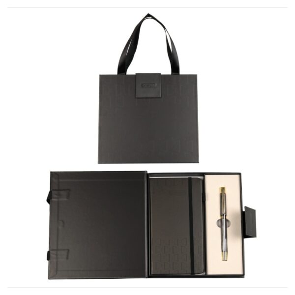 Set cadou stilou grafit argintiu și agendă mate A6 Cresco Elegant Premium 850061-1 Set cadou stilou grafit argintiu și agendă mate A6 Cresco Elegant Premium 850061-1