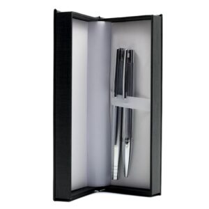 Set cadou stilou și pix Cresco Elegant E850055 E-01 argintiu