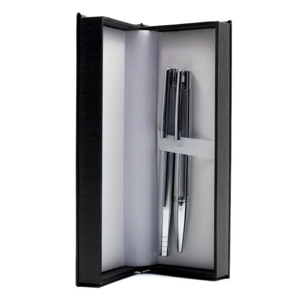 Set cadou stilou și pix Cresco Elegant E850055 E-01 argintiu Set cadou stilou și pix Cresco Elegant E850055 E-01 argintiu