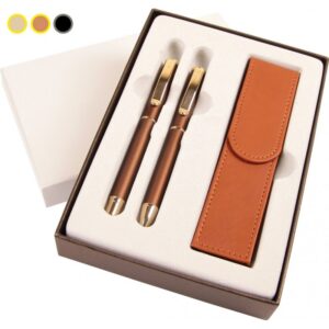 Set cadou stilou si pix cu etui Cresco Exclusive S 830147 ES-01 argintiu