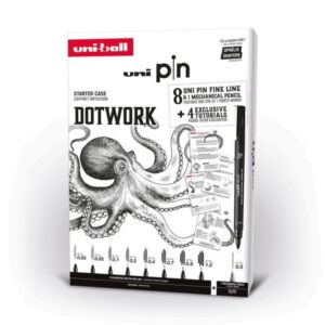Set cadou UNI PIN-200 Dotwork cu 8 linere și creion mecanic 0.5