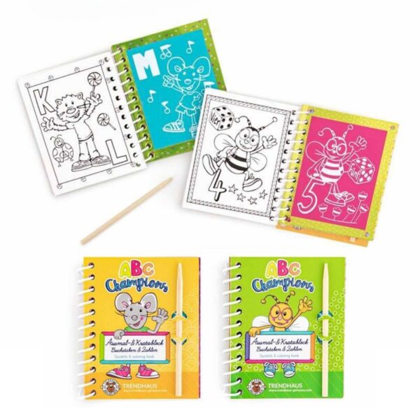 Set creație notes răzuibil cu creion Scratchbook Trendhaus CH28645