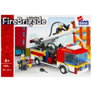 Set de construcție Alleblox Fire Brigade camion cu scară AB1012, 196 piese