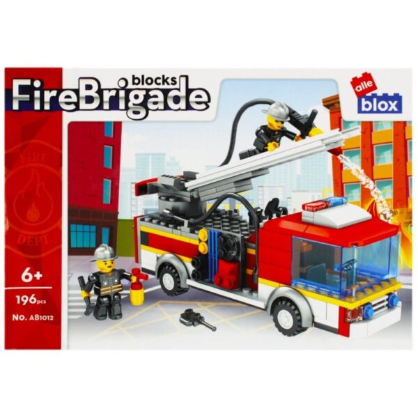 Set de construcție Alleblox Fire Brigade camion cu scară AB1012, 196 piese Set de construcție Alleblox Fire Brigade camion cu scară AB1012, 196 piese