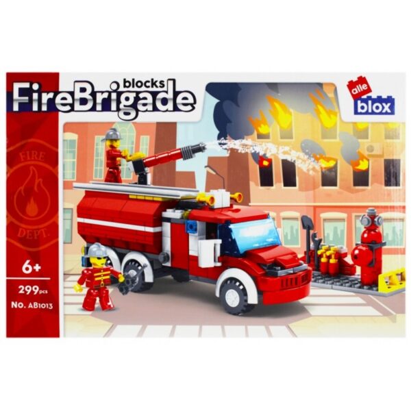 Set de construcție Alleblox Fire Brigade camion de pompieri AB1013, 299 piese, 6+ Set de construcție Alleblox Fire Brigade camion de pompieri AB1013, 299 piese, 6+