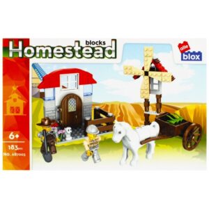 Set de construcție Alleblox Homestead ferma cu moară de vânt AB7003, 183 piese, 6+