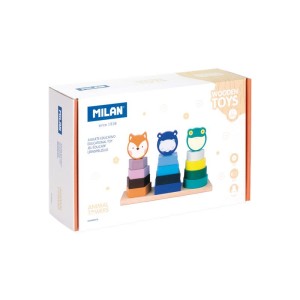 Set educational lemn animal tower milan 660515