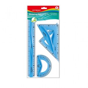 Set geometrie Keyroad KR971105, 30 cm, 4 piese, PVC flexibil