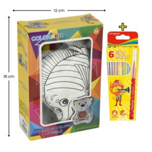 Set jucărie vatelină pentru colorat lavabilă cu carioci Keyroad Washable, model pește, COLORARTE
