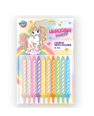Set lumânări Unicorn 8 cm, 10/set, Grafix Set lumânări Unicorn 8 cm, 10/set, Grafix