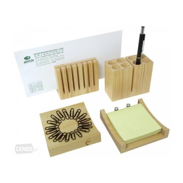 Set pentru birou Bestar 4032ZDN din lemn, 4 piese, natur