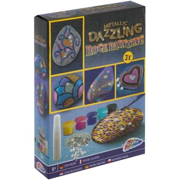 Set pictură pe piatră Metallic Dazzling de la Grafix Set pictură pe piatră Metallic Dazzling de la Grafix