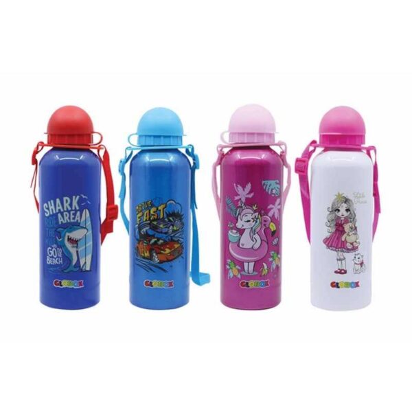 Sticlă de apă din aluminiu 600 ml Globox, model pentru băieți Sticlă de apă din aluminiu 600 ml Globox, model pentru băieți