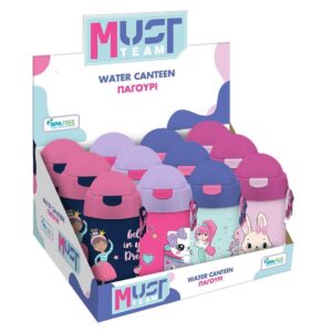 Sticlă de apă Must cu pai Girl 500 ml 9x19 cm