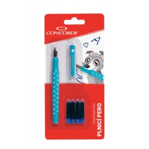 Stilou Concorde din plastic cu 4 rezerve roz