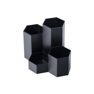 Suport birou cu 4 compartimente plastic negru DACO 95104N