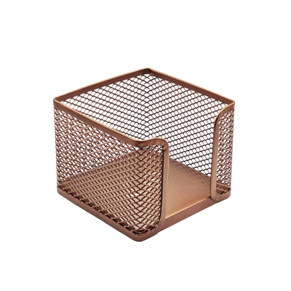 Suport birou pentru cub de notițe din metal tip plasă Mas RoseGold 855 Suport birou pentru cub de notițe din metal tip plasă Mas RoseGold 855
